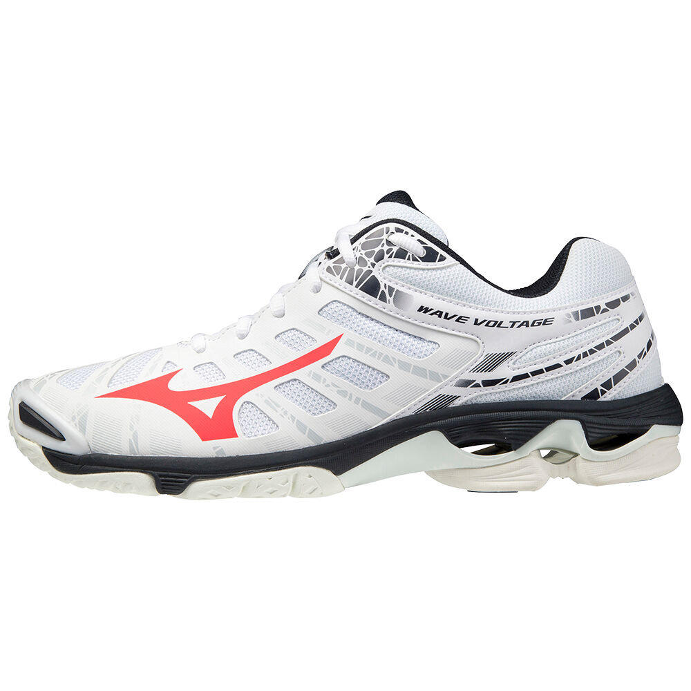 Mizuno Wave Voltage Férfi Röplabda Cipő Fehér/Piros JXZ592641